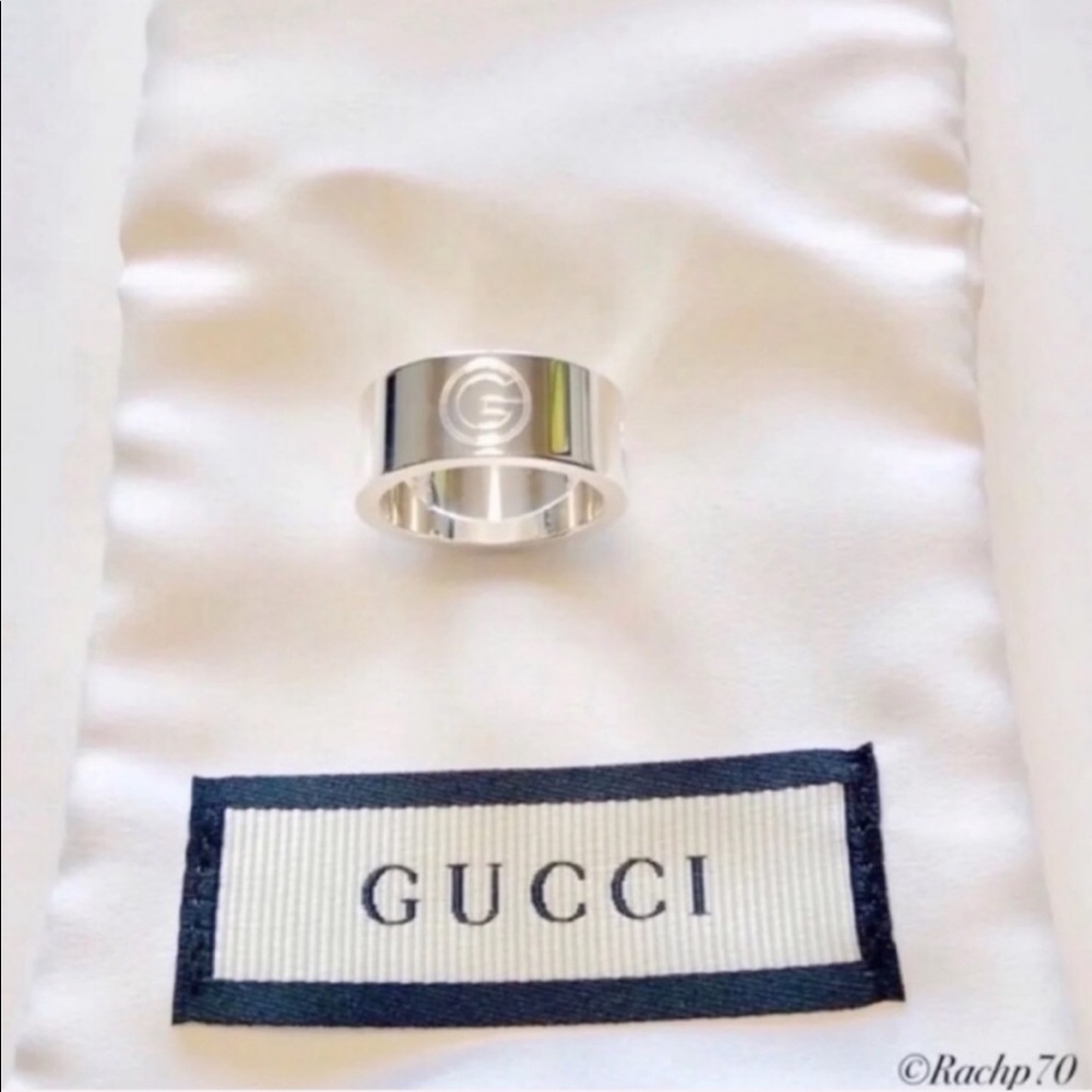 New Authentic Gucci Cut Out G Ring 8mm Band - Picture 2 of 8